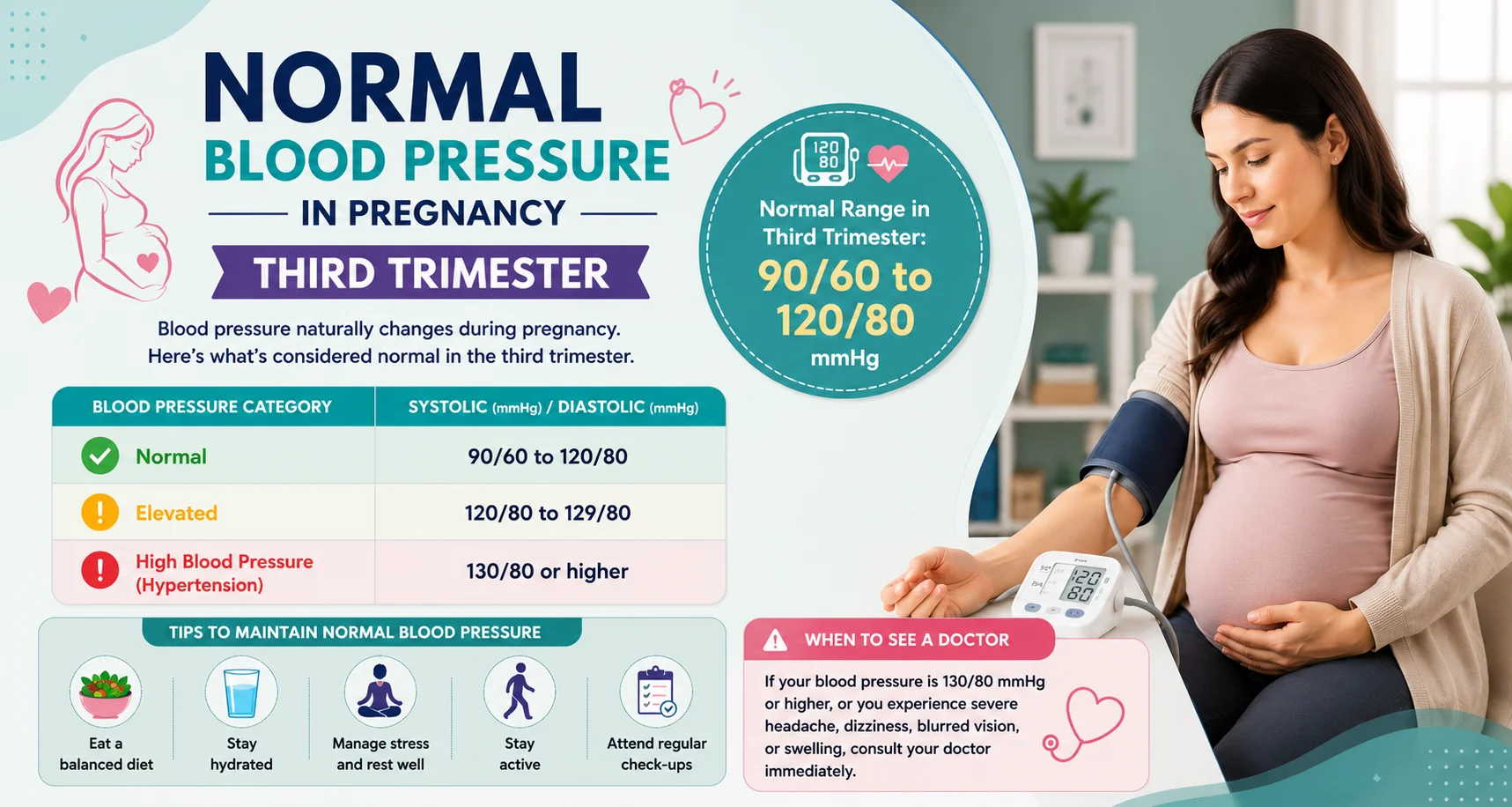 normal blood pressure pregnancy third trimester