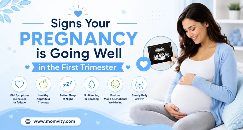 signs your pregnancy is going well in the first trimester
