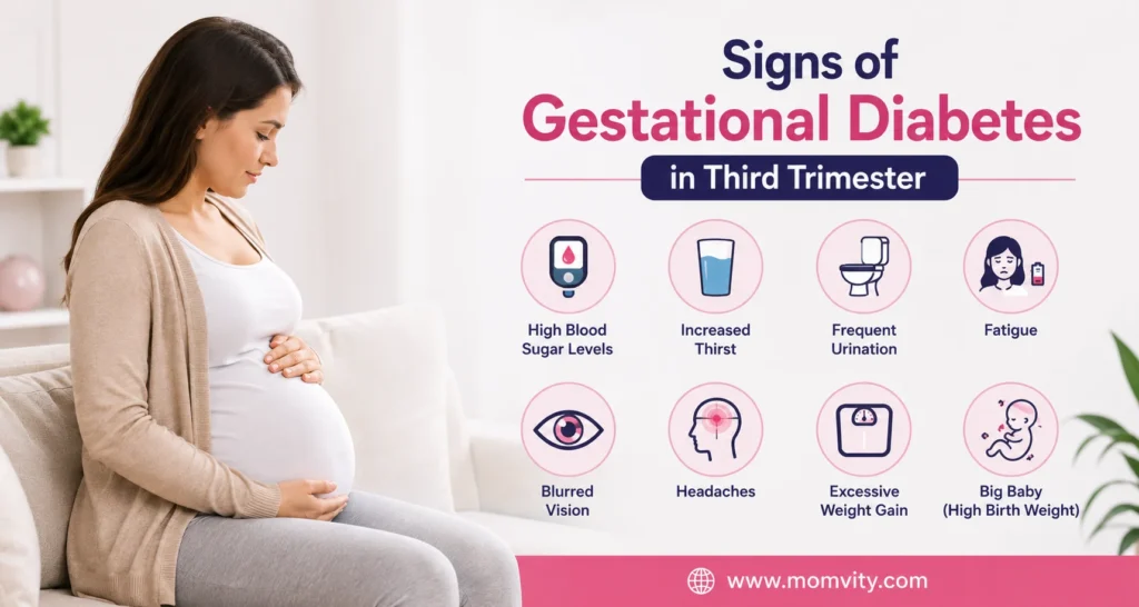 signs of gestational diabetes in third trimester